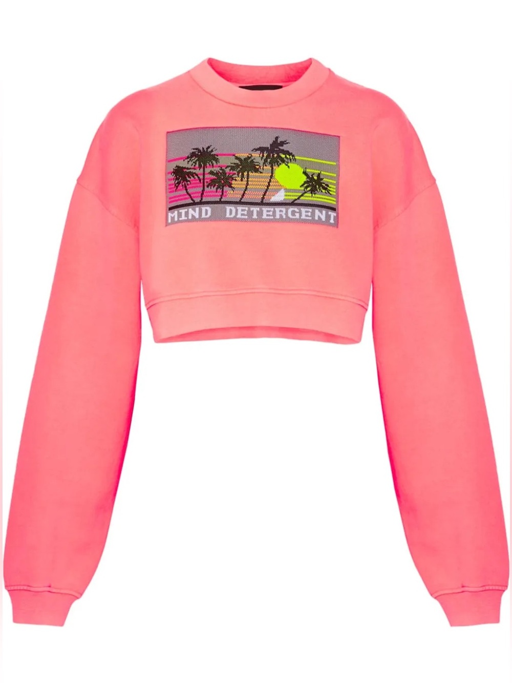 Alexander Wang Neon Pink Graphic Cropped Sweatshirt